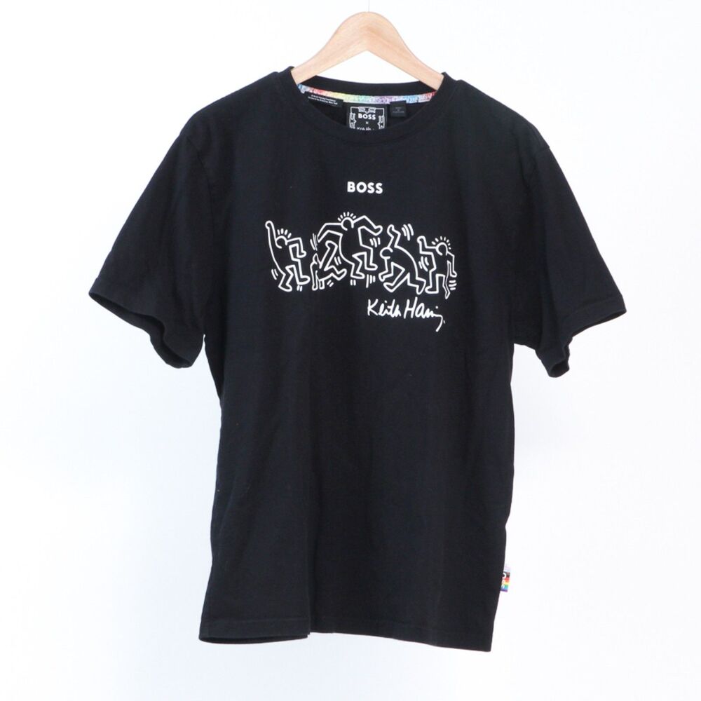 Hugo Boss x Keith Haring Mens XL Black T-Shirt Legends Dancing Men